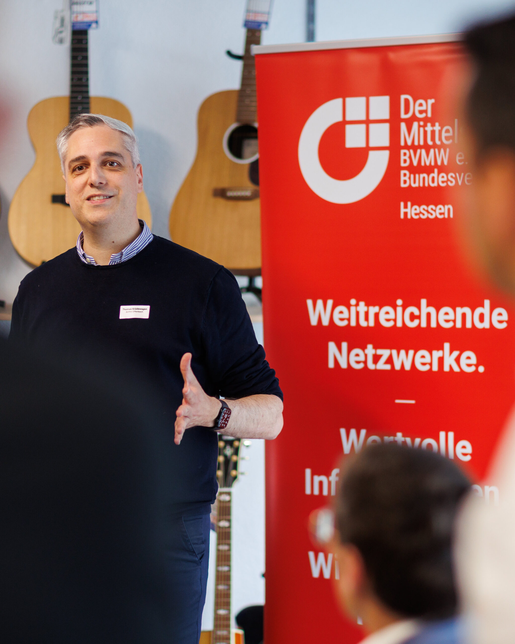 Thomas Krüdewagen bei einer BVMW Netzwerkveranstaltung mit Unternehmerinnen und Unternehmern in Offenbach am Main